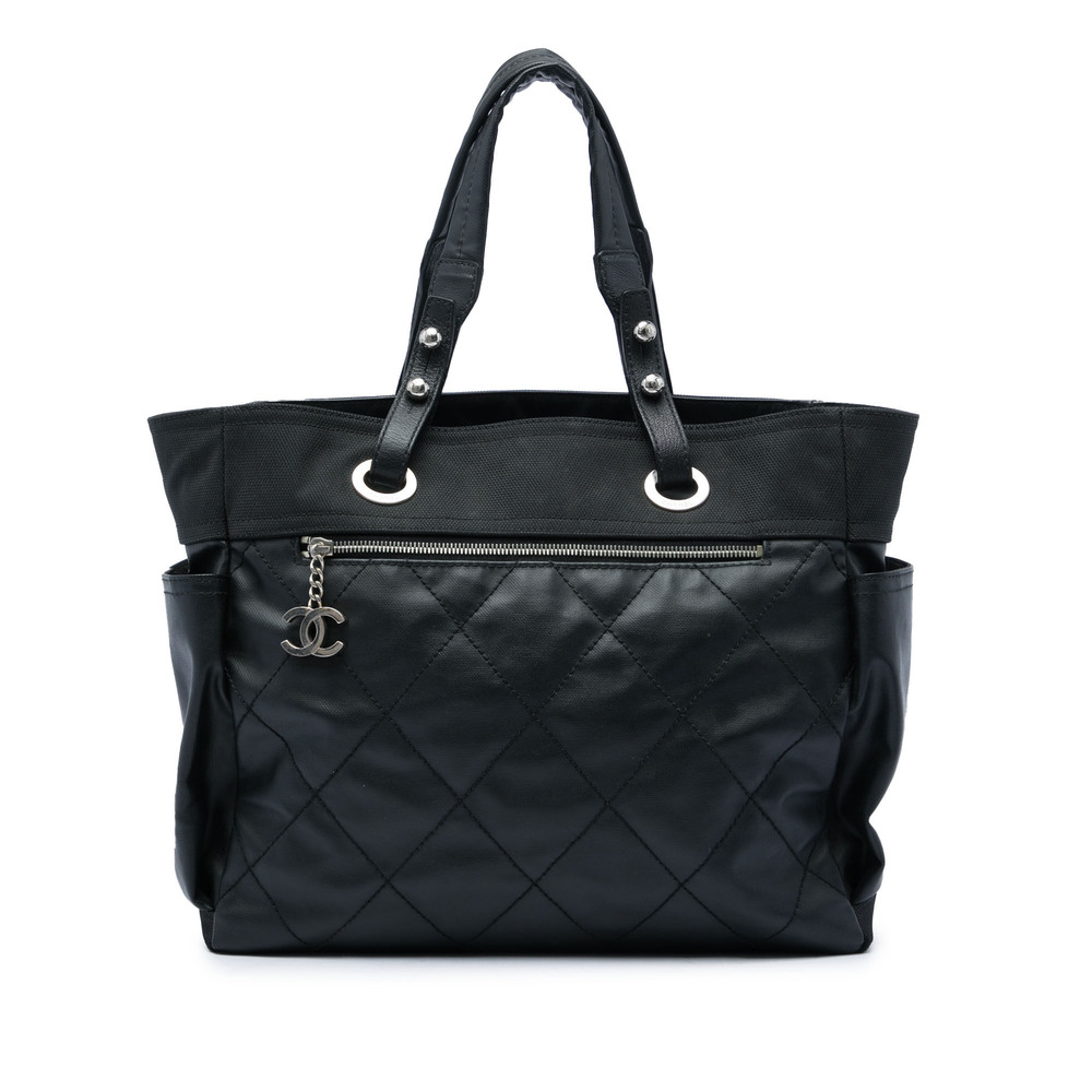 Pre-Loved Chanel Paris Biarritz Large Quilted Coated Canvas and Nylon Tote